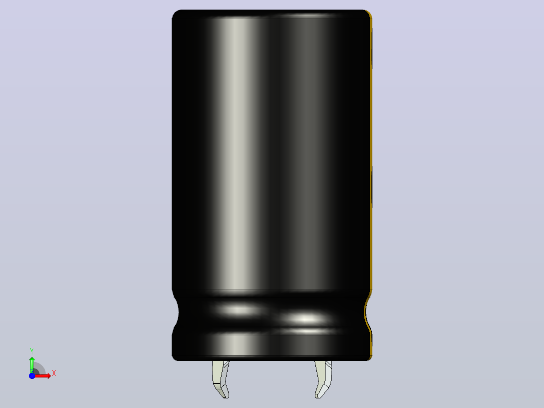 20x35黑黄底片电解电容器前视图