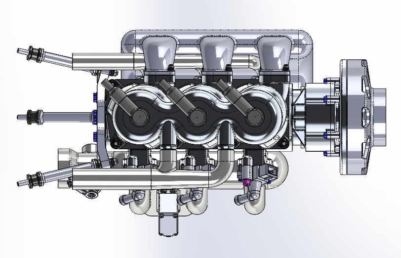 UAV Engine无人机3缸101cc 2冲程发动机