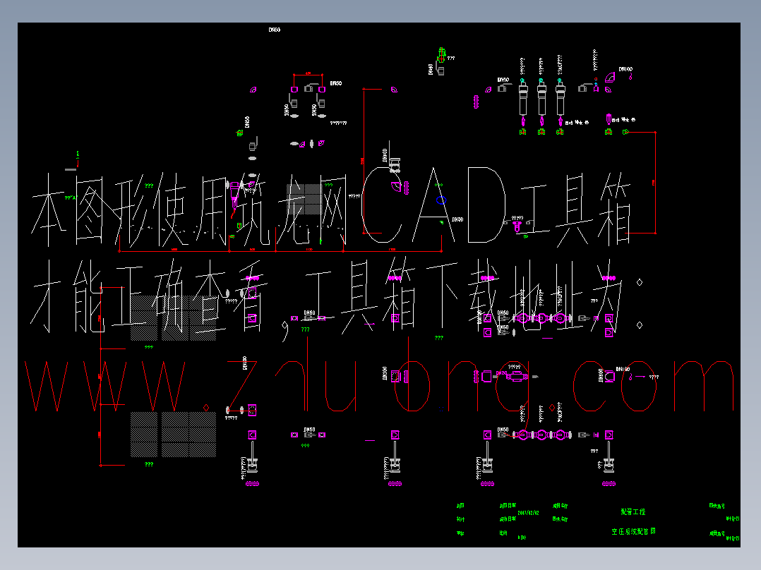 空压机系统配管详图 cad图纸暖通节点详dwg文件