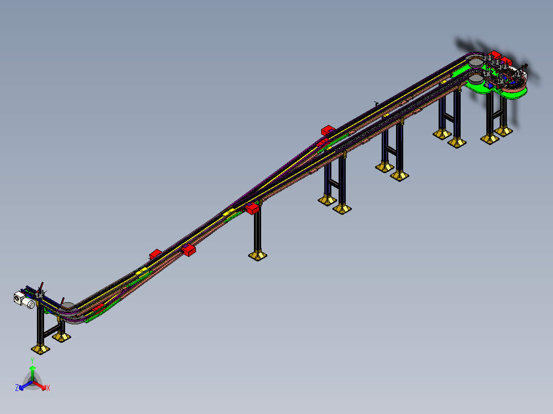 托盘上坡下坡输送自动化设备3D模型