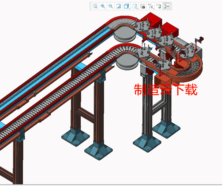 托盘上坡下坡输送自动化设备3D模型