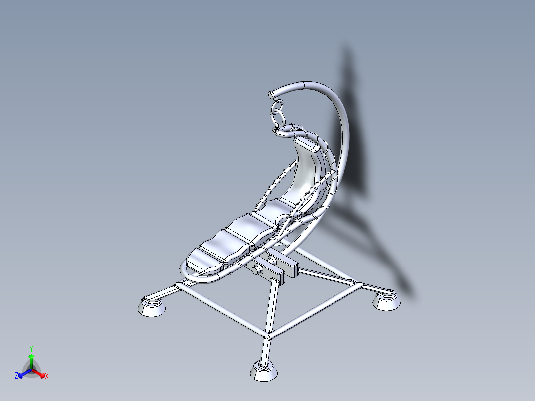 游泳池躺椅沙滩椅模型3D图纸 IGS格式