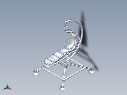 游泳池躺椅沙滩椅模型3D图纸 IGS格式