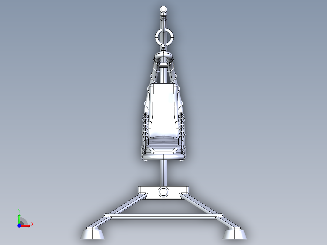 游泳池躺椅沙滩椅模型3D图纸 IGS格式前视图
