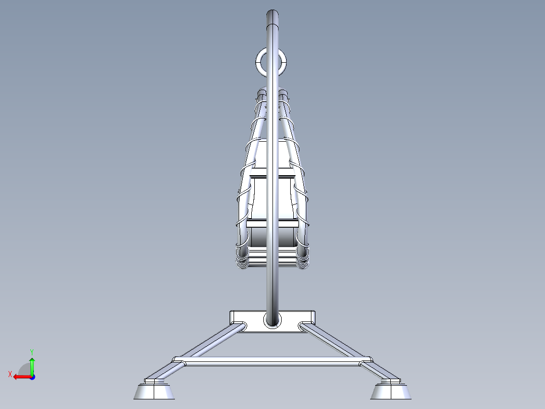 游泳池躺椅沙滩椅模型3D图纸 IGS格式后视图