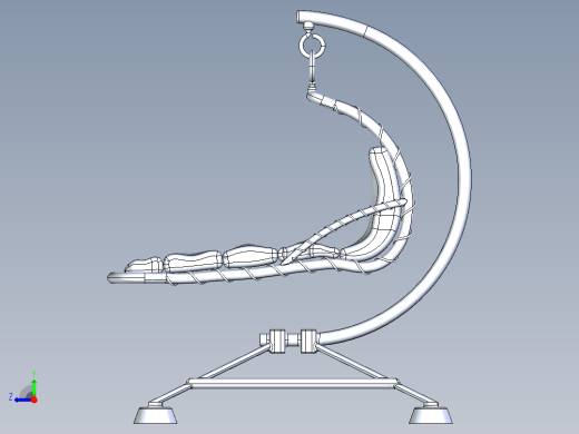 游泳池躺椅沙滩椅模型3D图纸 IGS格式右视缩略图