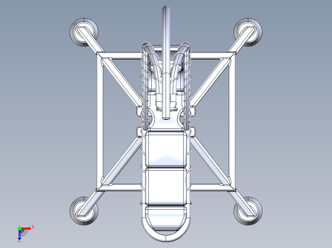 游泳池躺椅沙滩椅模型3D图纸 IGS格式俯视图