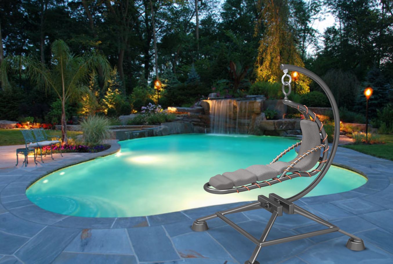 游泳池躺椅沙滩椅模型3D图纸 IGS格式