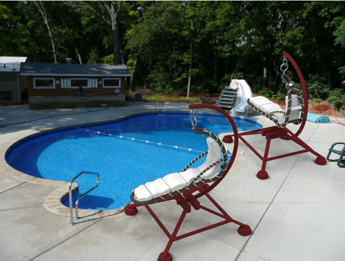 游泳池躺椅沙滩椅模型3D图纸 IGS格式