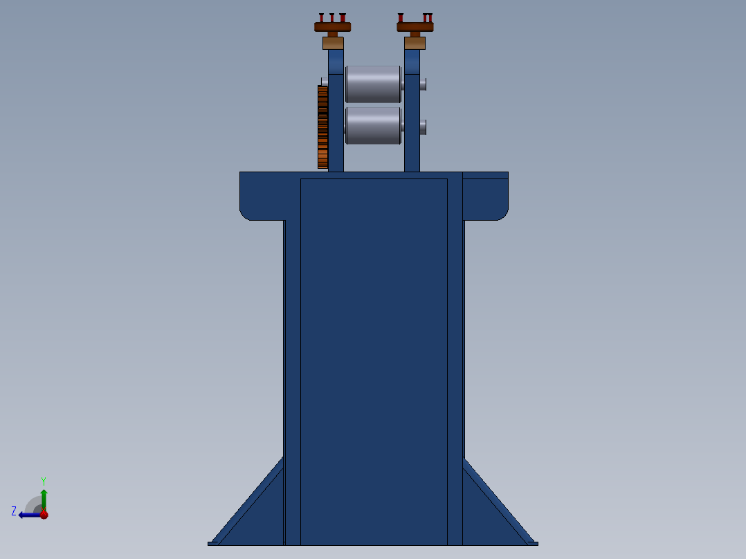 金属瓦楞辊成型机机架右视图