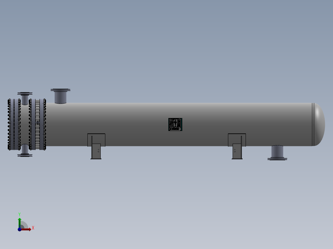 U形换热器前视图