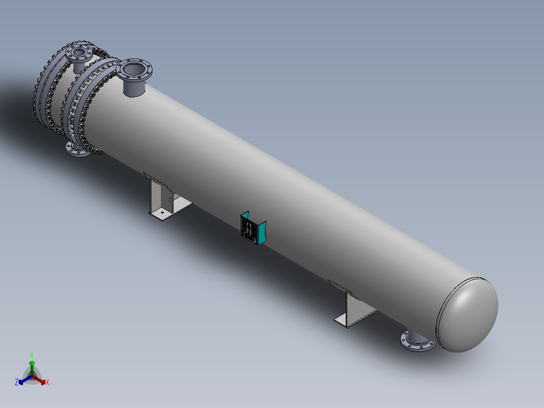 U形换热器正等轴测图
