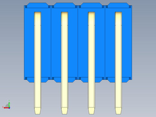 彩色公排针 100mil 2.54mm 系列-DS1022_blue_3x04p_100mil_TypeD_rev1.0后视缩略图