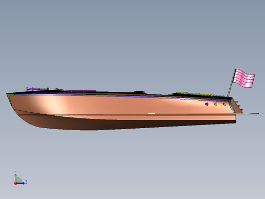 铝合金休闲观光游艇左视缩略图