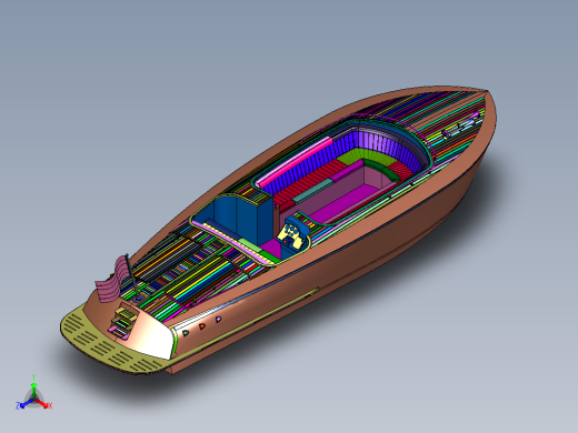 铝合金休闲观光游艇正等轴测缩略图