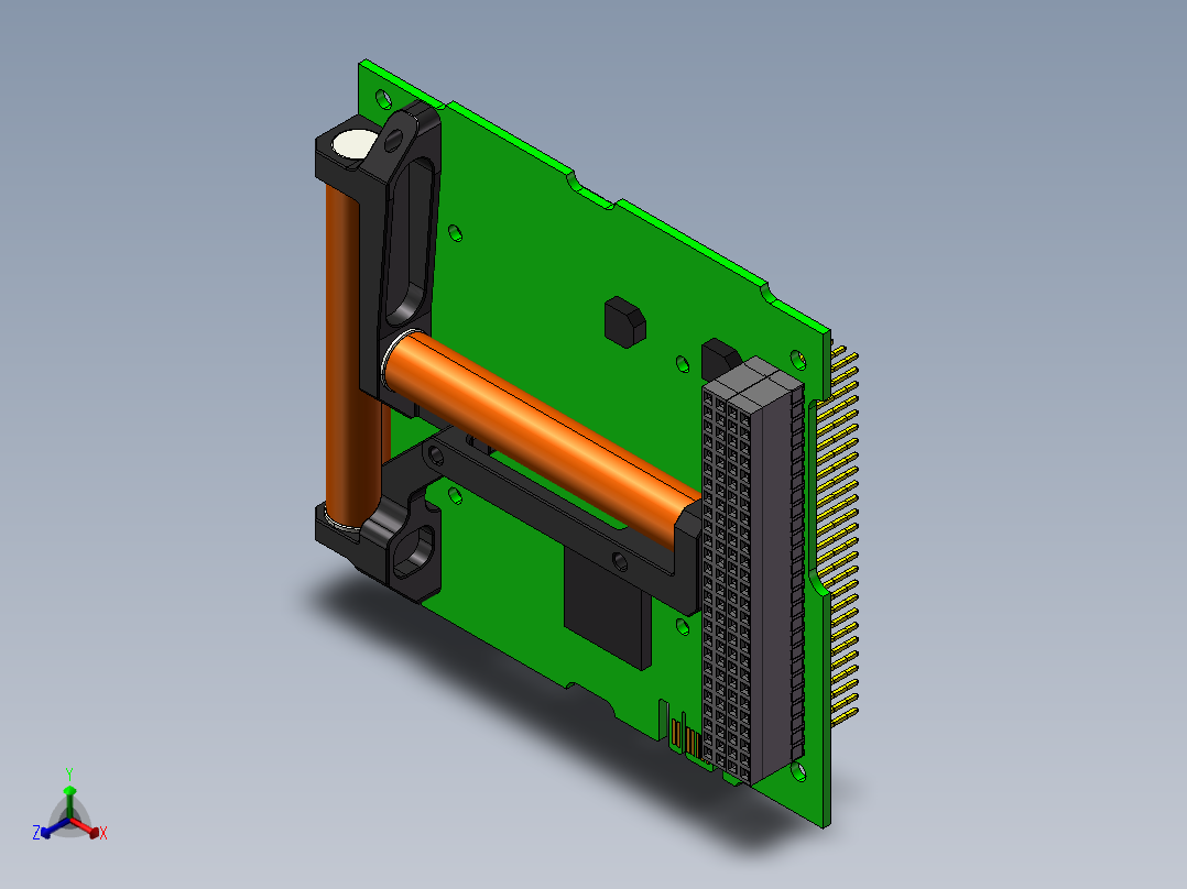 iMTQ 磁转矩板 PCB的三轴磁系统正等轴测图