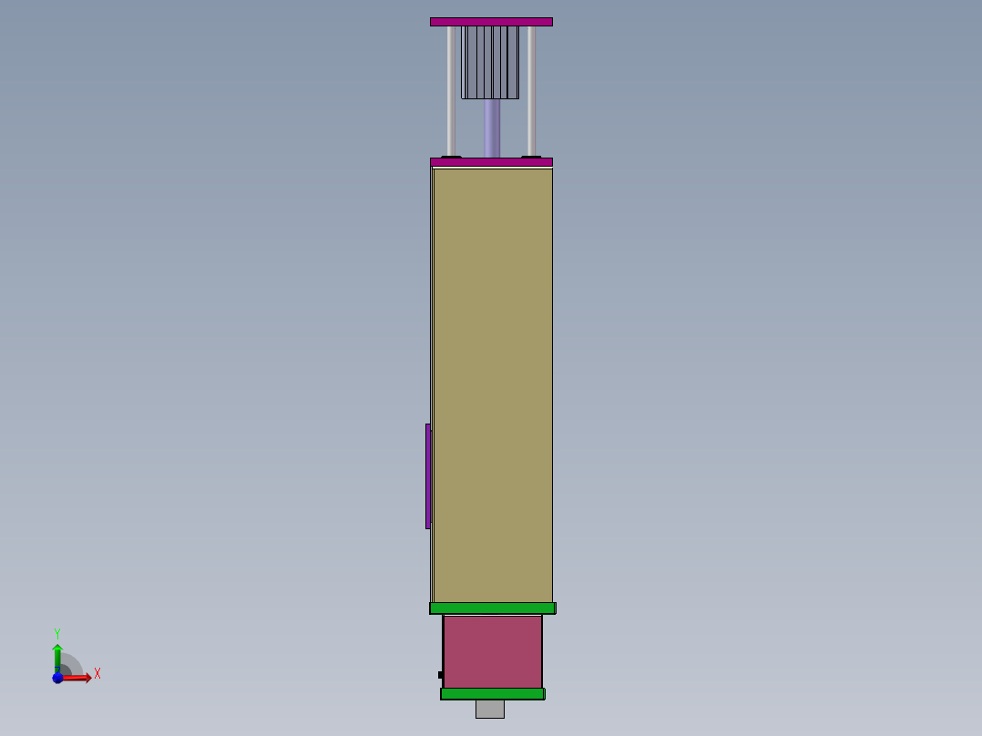 Q078-公交车智能钱箱的设计【三维SolidWorks】前视图