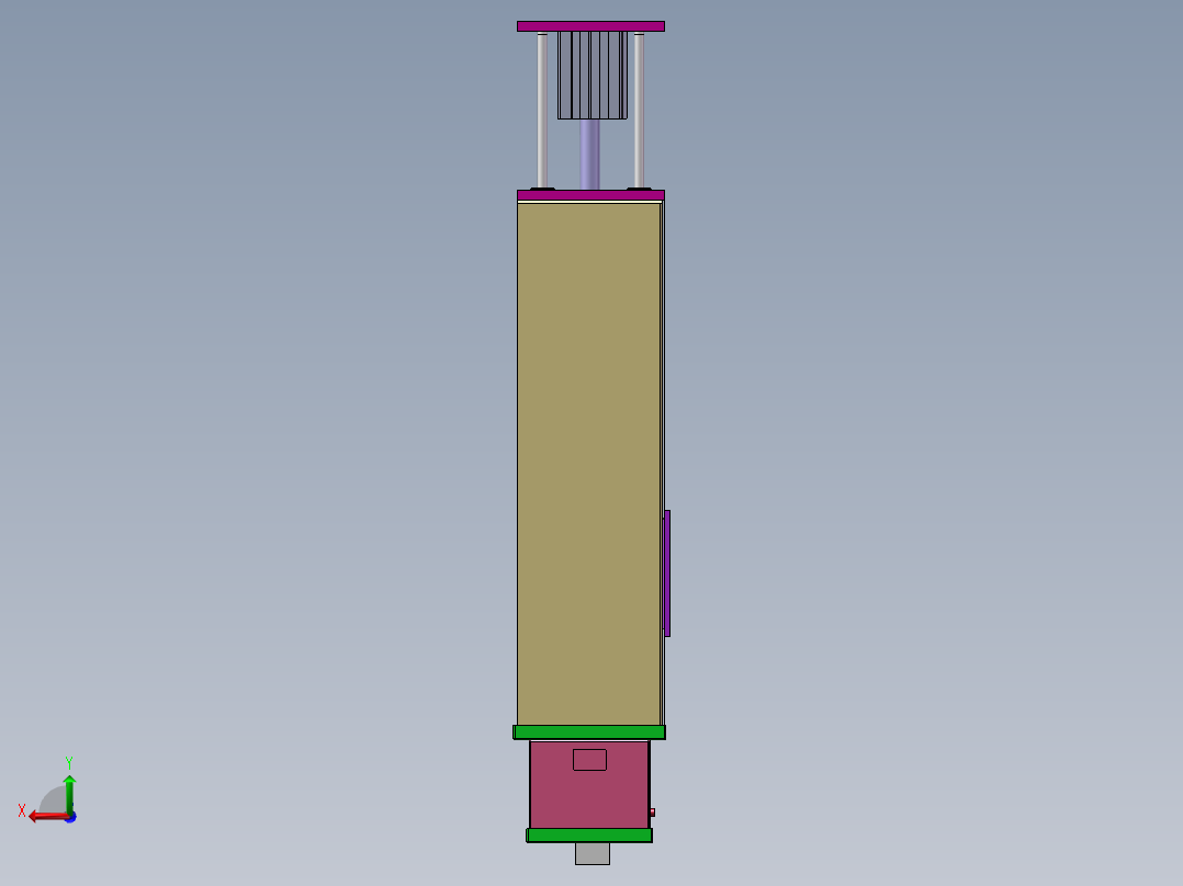 Q078-公交车智能钱箱的设计【三维SolidWorks】后视图