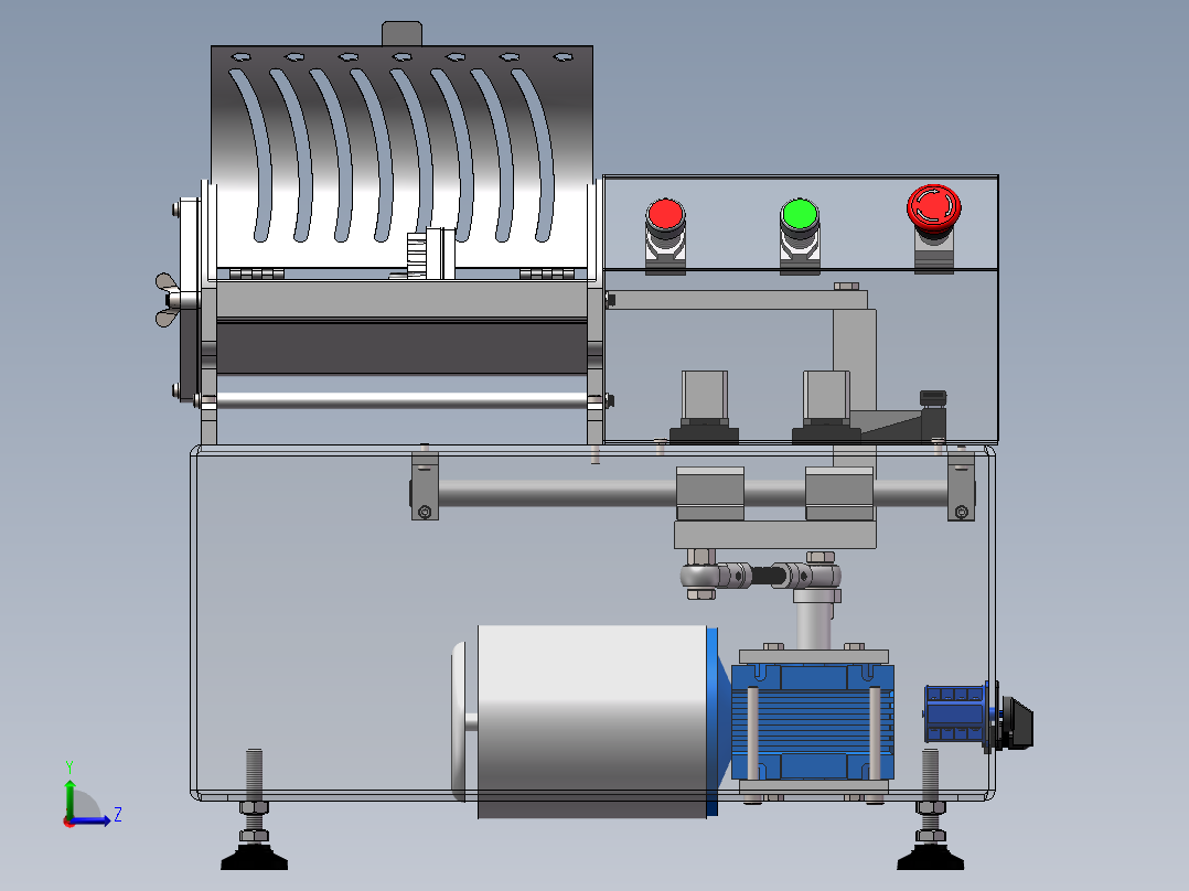 水果蔬菜 土豆切丝机 推条机设计左视图