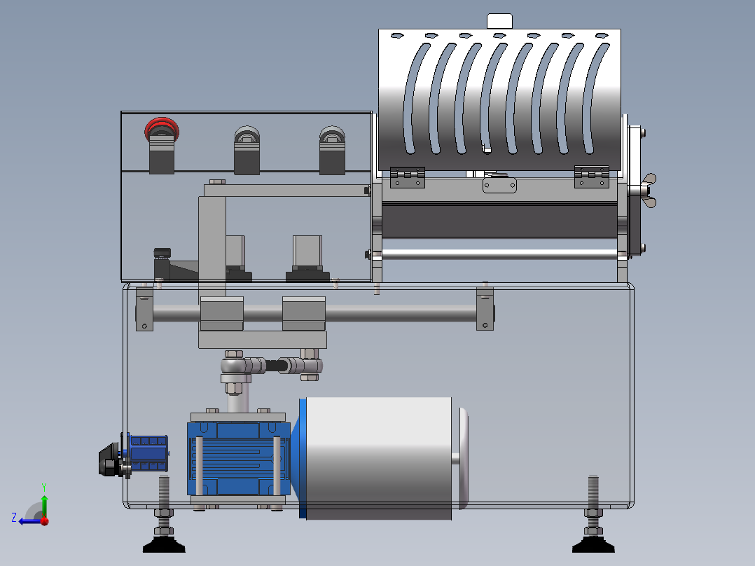 水果蔬菜 土豆切丝机 推条机设计右视图