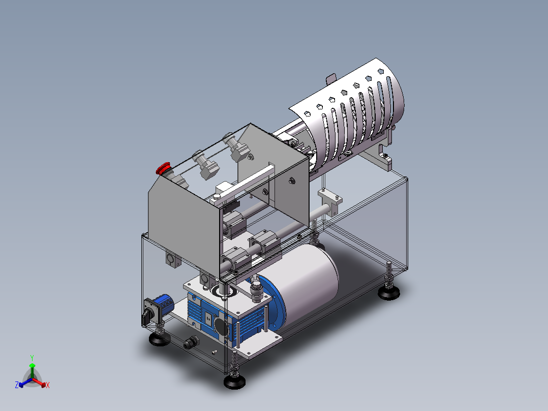 水果蔬菜 土豆切丝机 推条机设计正等轴测图