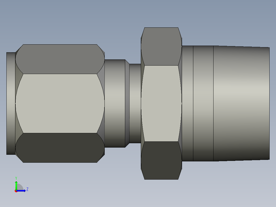 卡套式工业通用硬管接头8-12_fbu-s左视图