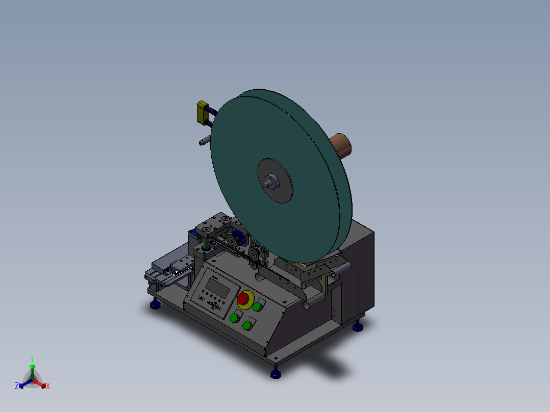 凸轮机构的裁切机正等轴测图