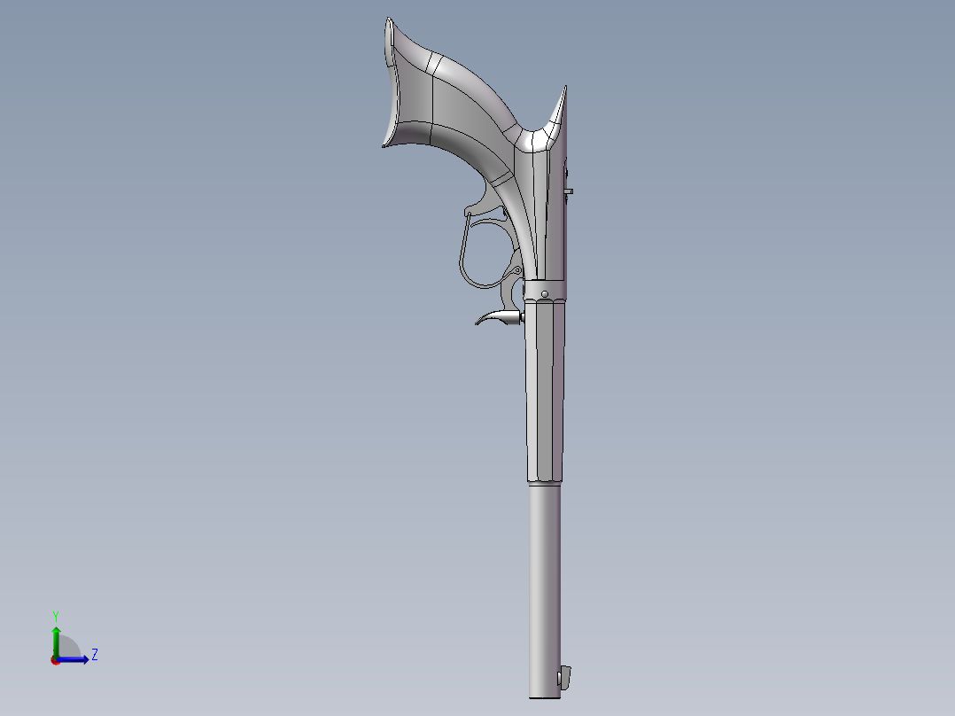 下置式击锤击发手枪左视图