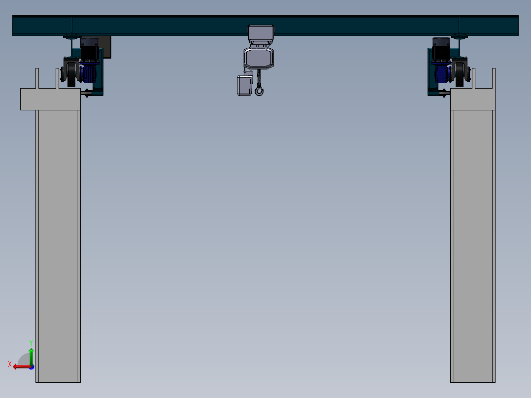起重设备装配模型后视图