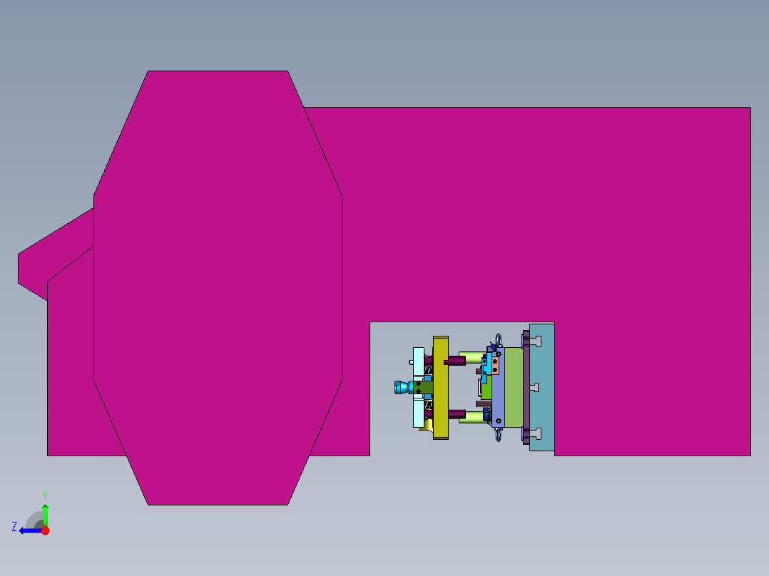 渐进式钣金冲床右视图