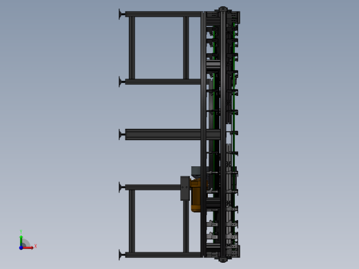 皮带转弯机180度转弯输送机3D模型前视缩略图