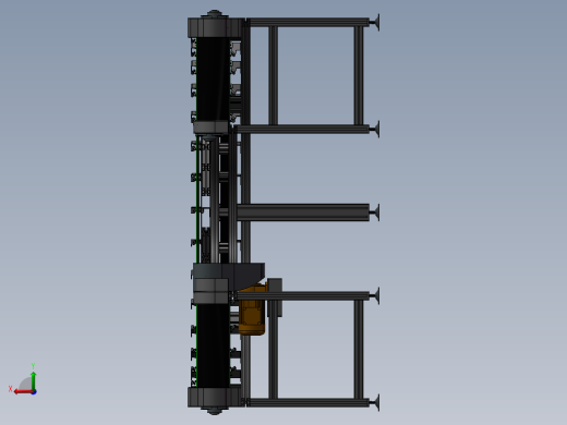 皮带转弯机180度转弯输送机3D模型后视缩略图