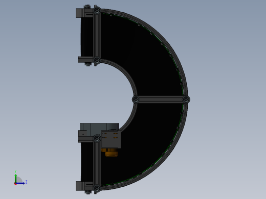 皮带转弯机180度转弯输送机3D模型左视缩略图