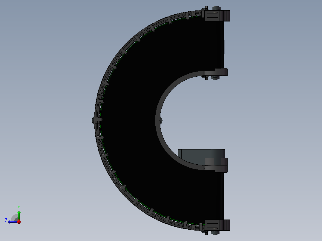 皮带转弯机180度转弯输送机3D模型右视图