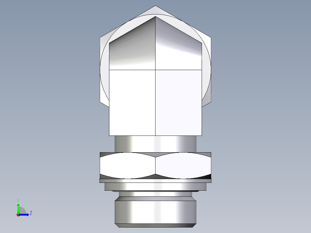 卡套式工业通用硬管接头EO_Adjustable_Locknut_elbow_WEE20ZSRCF左视图