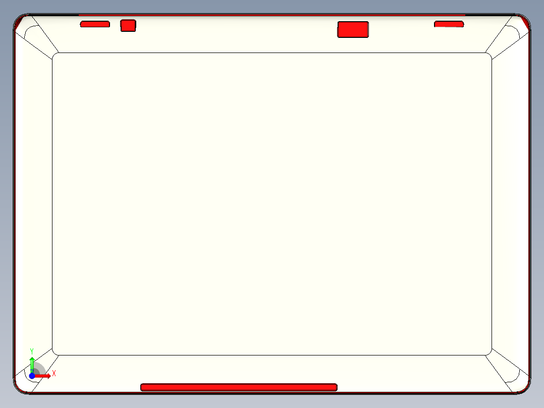 冲压笔记本外壳铣避位带程序模型前视图