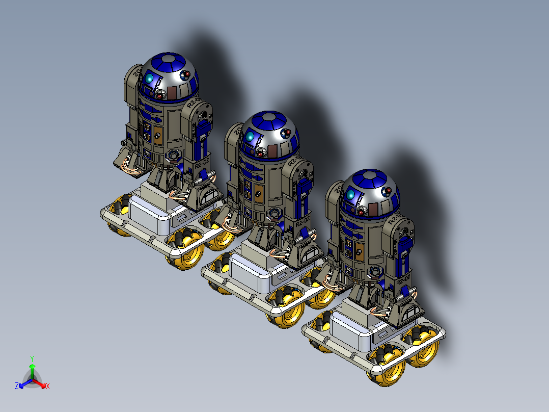 带有麦轮小车底盘的维修机器人