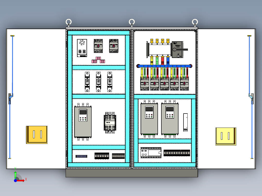 软启动旁路双电源plc控制柜 55933前视图