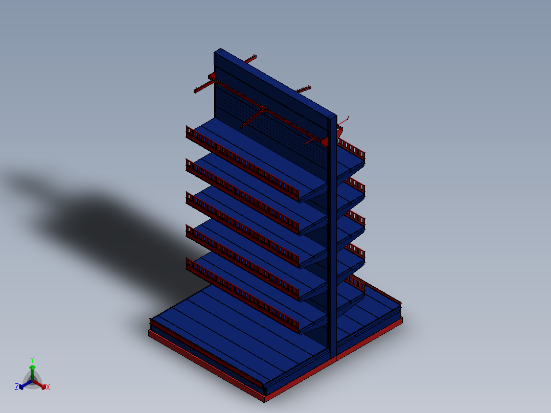 A2004291-超市双面货架正等轴测图
