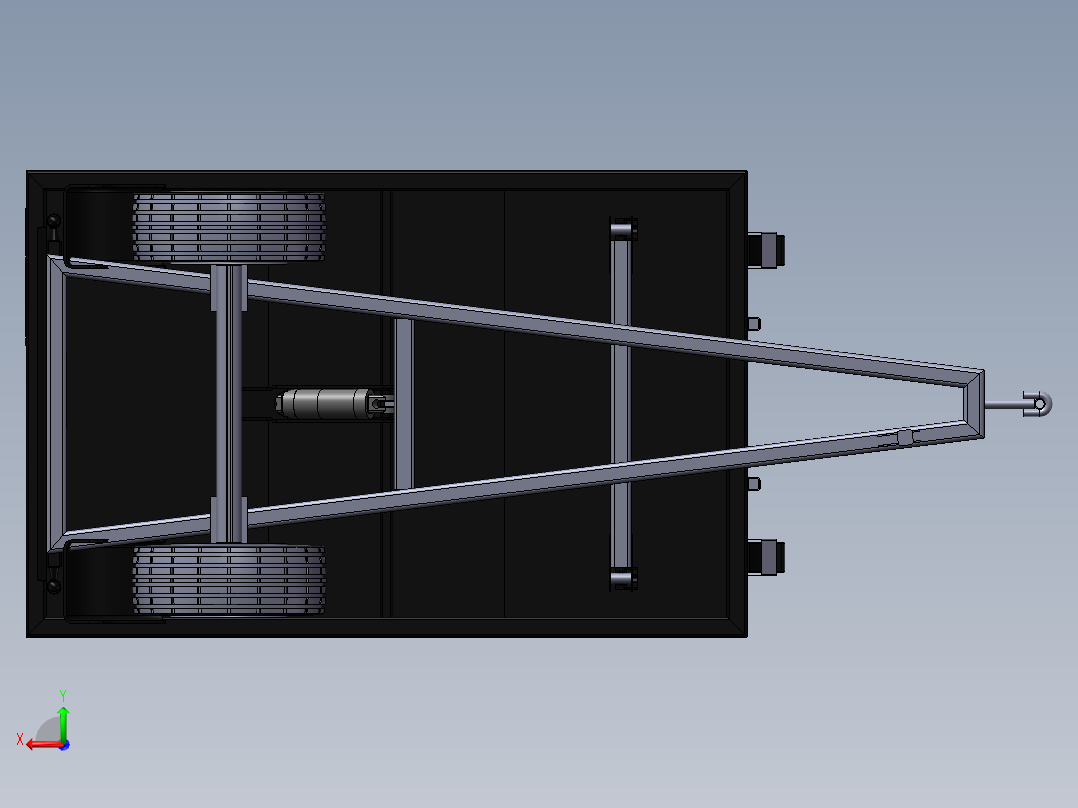 1立方米拖车后视图
