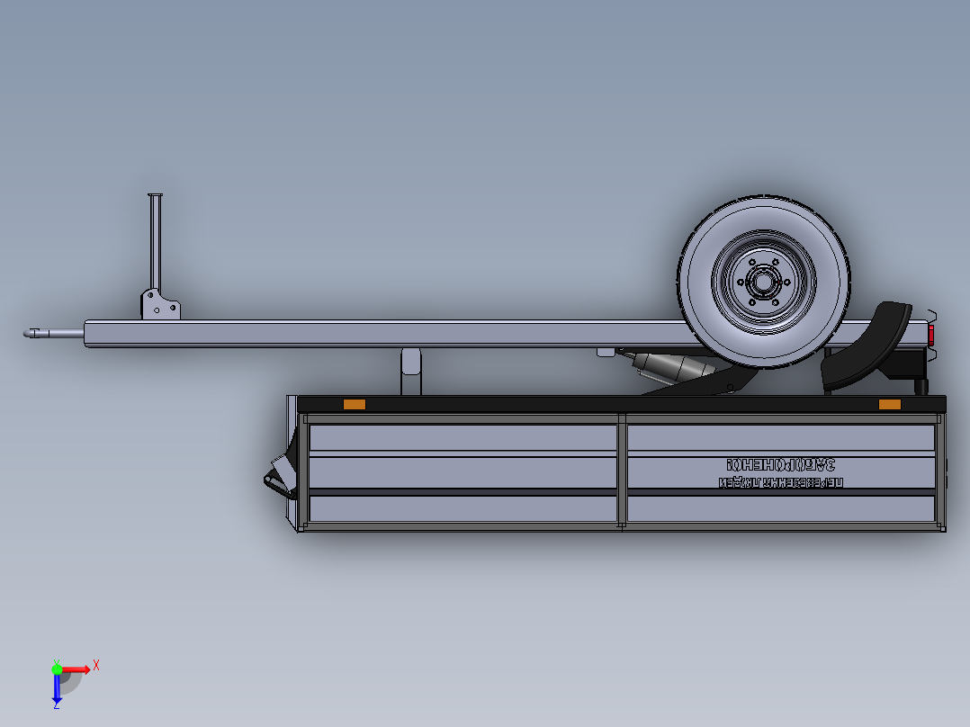 1立方米拖车俯视图