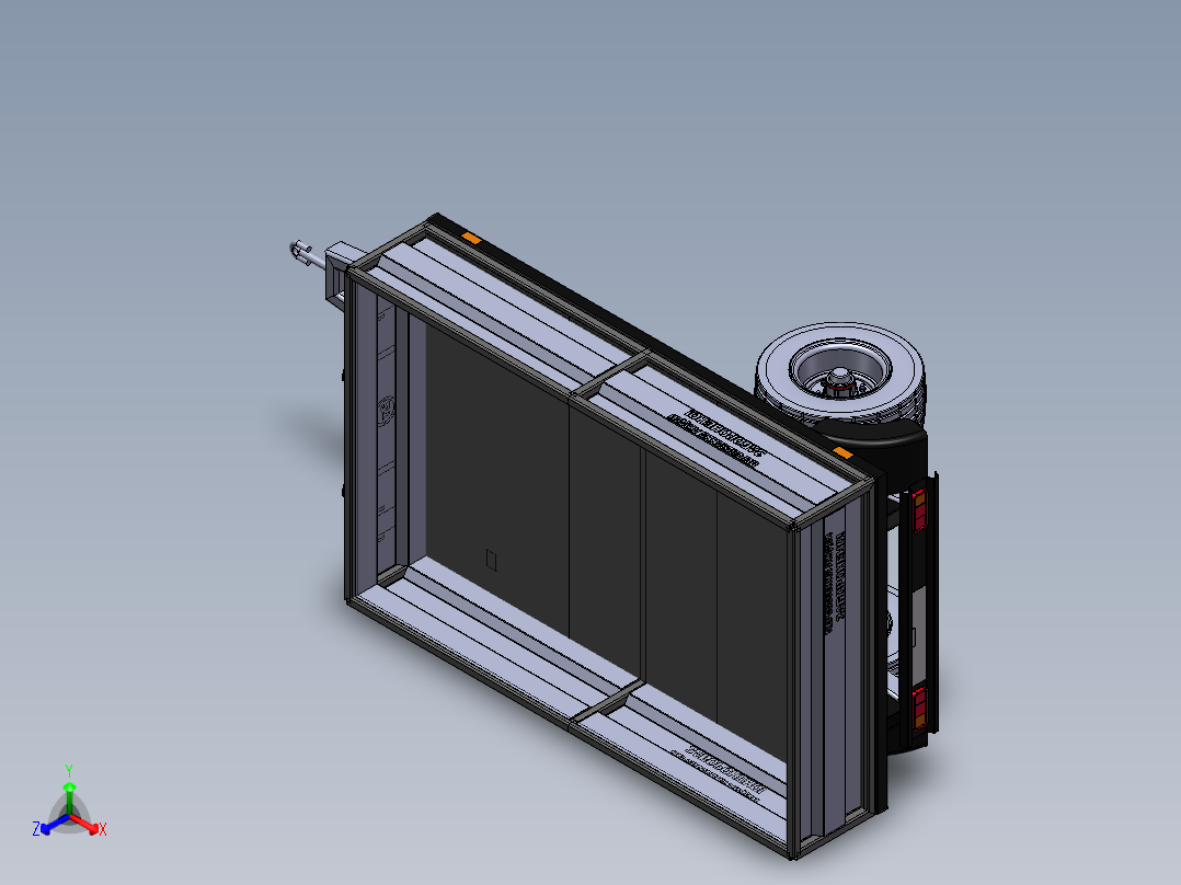 1立方米拖车正等轴测图
