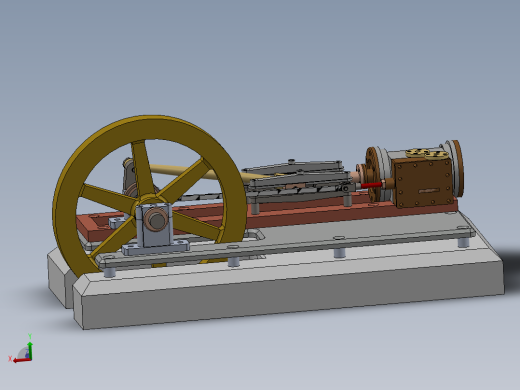 蒸汽机hoizontal-steam-mill-engine-1833-模型格式为 sw