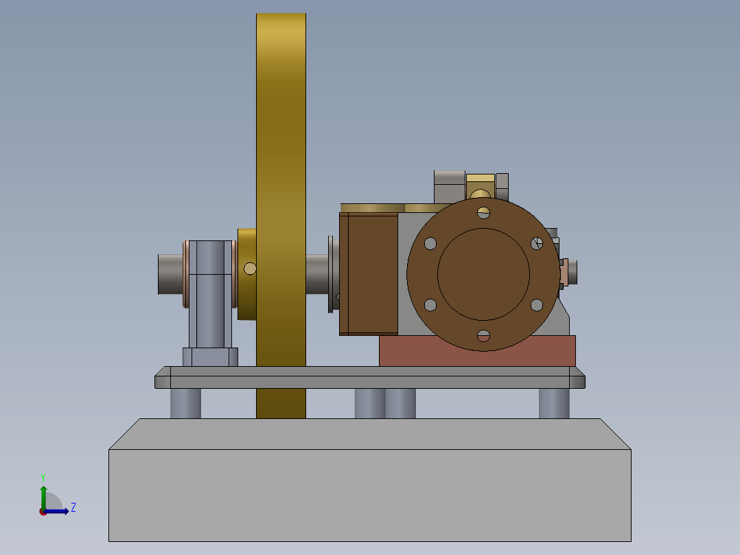 蒸汽机hoizontal-steam-mill-engine-1833-模型格式为 sw左视图