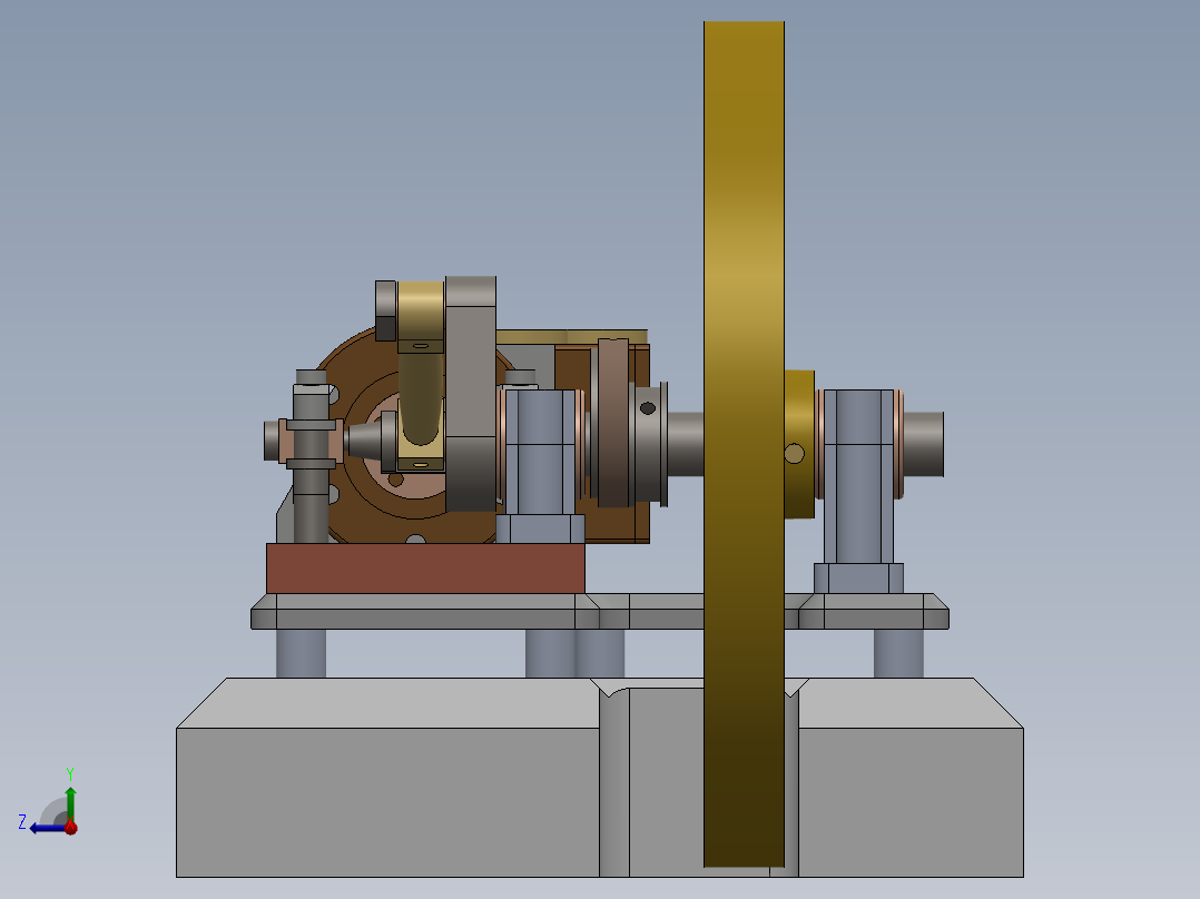 蒸汽机hoizontal-steam-mill-engine-1833-模型格式为 sw右视图