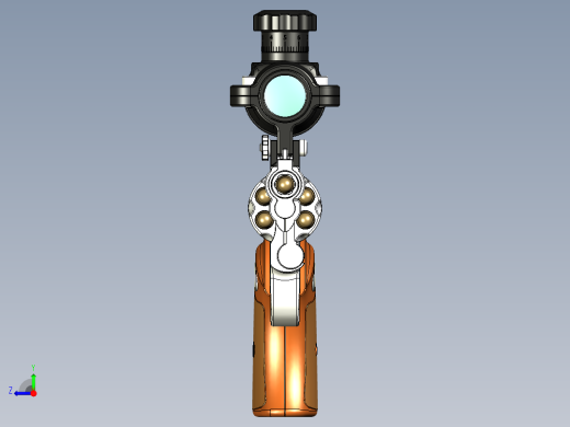 手枪左轮冲锋枪老式狙击步枪设计3D图纸colt-python-old-version-1911 STP IGS右视缩略图