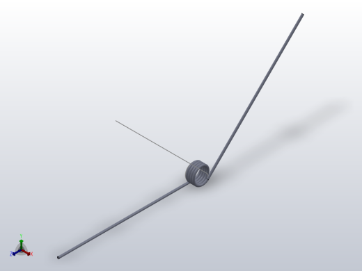 135度圆柱形扭转弹簧SCT135L-4-5-0.6正等轴测缩略图