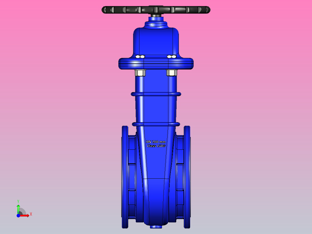截止阀-DN200毫米-11前视图