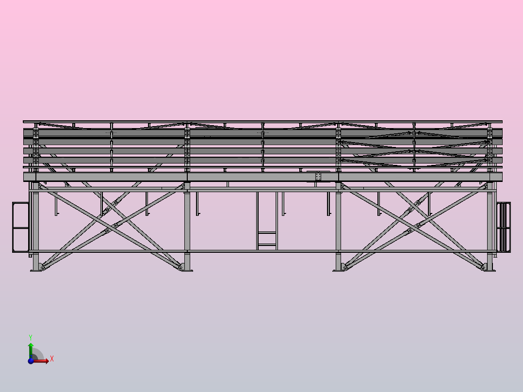 18x9 H5.5m建筑钢框架前视图