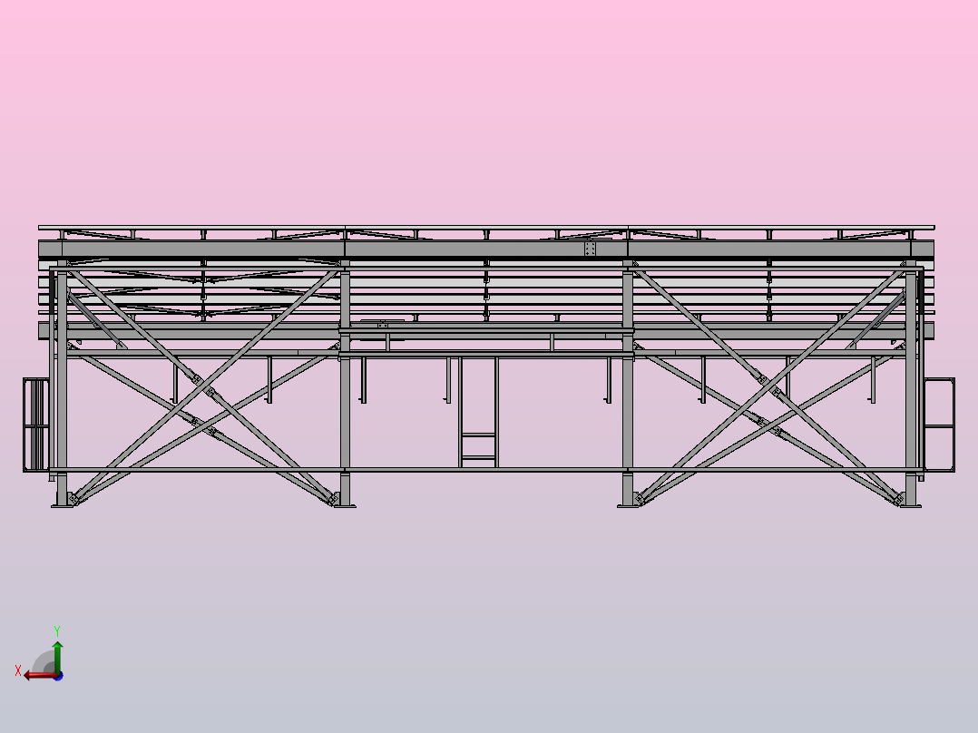 18x9 H5.5m建筑钢框架后视图